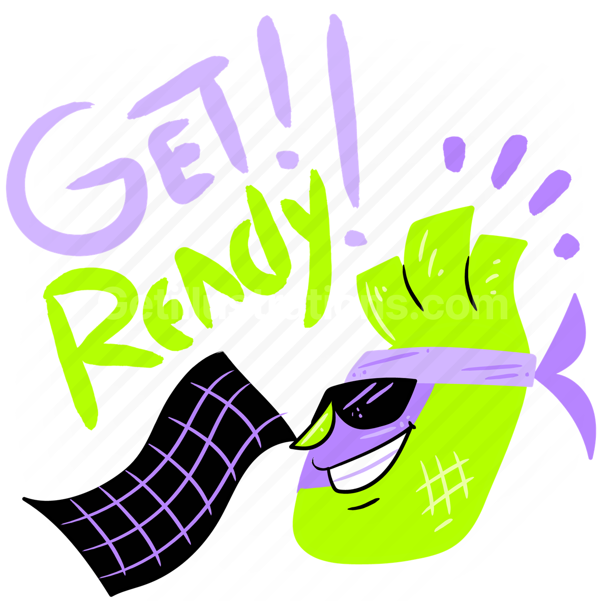 get ready, race, sport, event, face, sticker, smiley, character